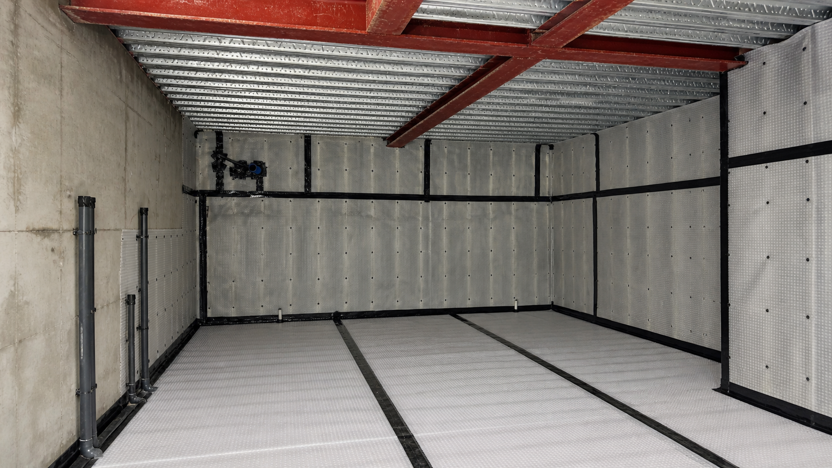 Basement waterproofing installation